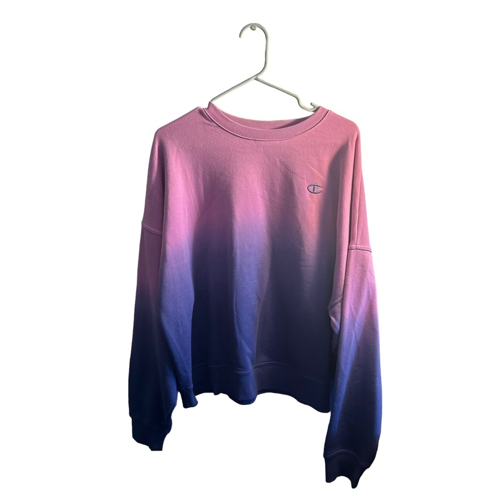 CHAMPION CREWNECK DIP DYE OMBRÉ PULLOVER - size XL